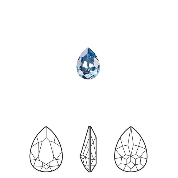 Fancy stone 4pk cool blue foil back, Crystal Passions® Regenerated 8x6mm pear 4320 image number 0