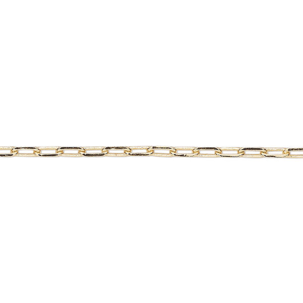 Chain, gold-finished brass, 2.3mm paperclip. Sold per pkg of 50 feet. image number 0