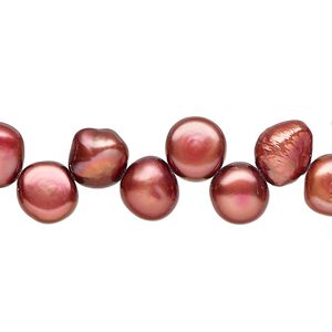 Freshwater pearl 1pkg1, flat-sided potato C grade, 14 inch 8x6mm-10x8mm pomegranate cultured