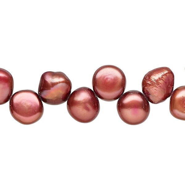 Freshwater pearl 1pkg1, flat-sided potato C grade, 14 inch 8x6mm-10x8mm pomegranate cultured image number 0