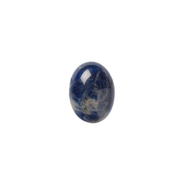 Cabochon, sodalite (natural), 16x12mm calibrated oval, B grade, Mohs hardness 5 to 6. Sold per pkg of 2. image number 0