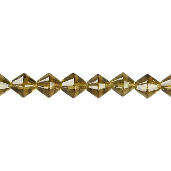 Bead, glass, olive, 6-7mm faceted bicone. Sold per 12-inch strand. image number 0