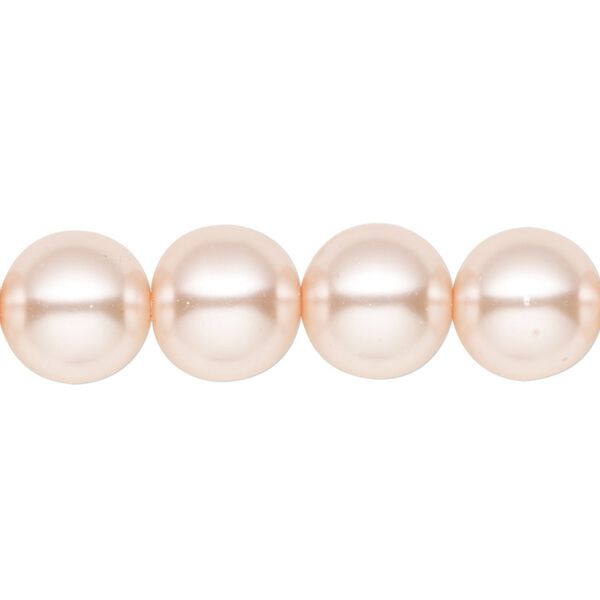 Bead, crystal pearl, medium pink, 12mm round. Sold per 15-1/2" to 16" strand, approximately 30 beads. image number 0
