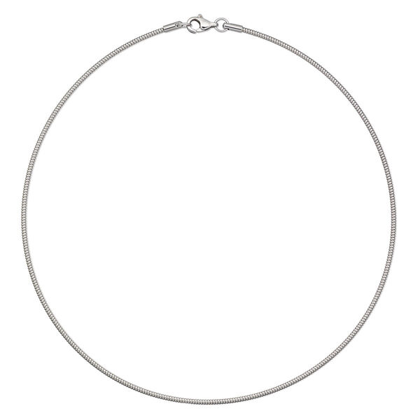 Chain, stainless steel, 1.8mm round omega, 16 inches with lobster claw clasp. Sold individually. image number 0