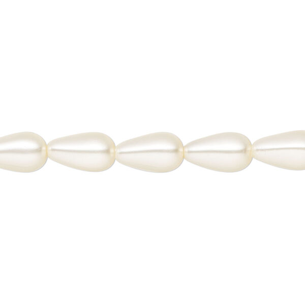 Pearl 150pk light creamrose, Preciosa Czech crystal 10x6mm pear image number 0