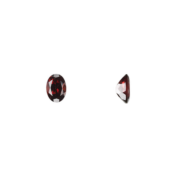 Gem, almandite garnet (natural), 7x5mm faceted oval, A grade, Mohs hardness 7 to 7-1/2. Sold per pkg of 2. image number 0