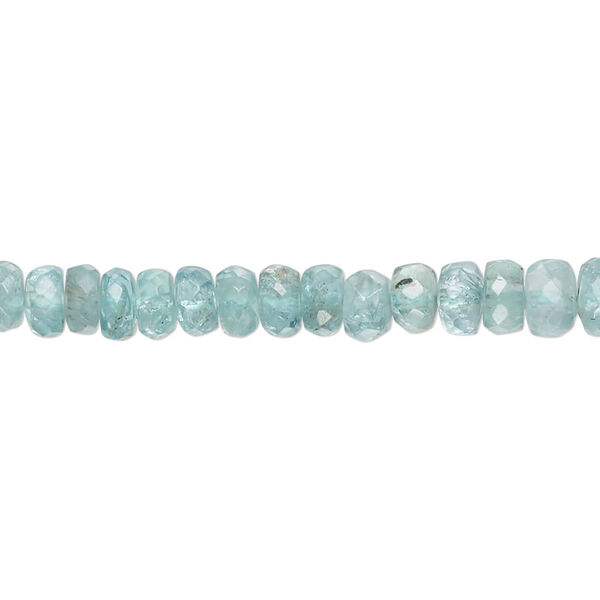 Bead, apatite (natural), 4x2mm-6x4mm hand-cut faceted rondelle with 0.4-1mm hole, B- grade, Mohs hardness 5. Sold per 15-inch strand, approximately 130 beads. image number 0