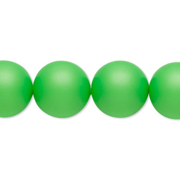 Pearl 10pk neon green, Crystal Passions® 14mm round 5811 image number 0