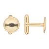 Cuff link 1pkg2 gold-finished brass, 12mm round bezel setting. 1 pair. image number 0
