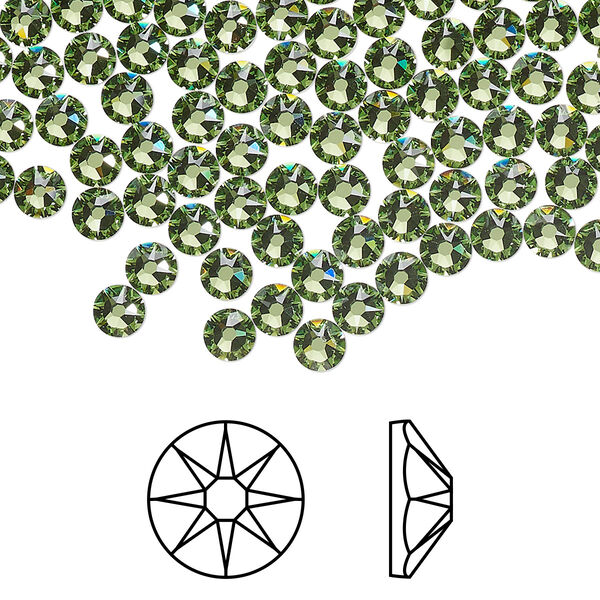 Flat back 144pk peridot foil back, Crystal Passions® Regenerated 3.8-4mm rose round SS16 2088 image number 0