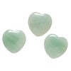 Green aventurine 1pkg3, half-drilled puffed heart bead natural, 19-21mm image number 0