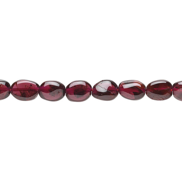 Bead, garnet (dyed), 8x6mm hand-cut oval, C grade, Mohs hardness 7 to 7-1/2. Sold per 15-1/2" to 16" strand. image number 0