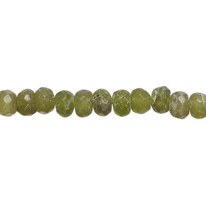 Vesuvianite 1pkg1, hand-cut faceted rondelle / round bead natural 14 inch 5x3mm-6x5mm