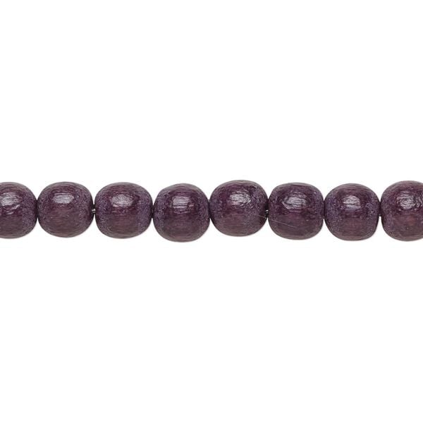 Bead 1pkg1, Taiwanese cheesewood (dyed / waxed), chocolate brown, 5-6mm round, 15-1/2 to 16 inches. image number 0