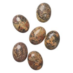 Leopardskin jasper 1pkg6, calibrated oval cab natural 16x12mm