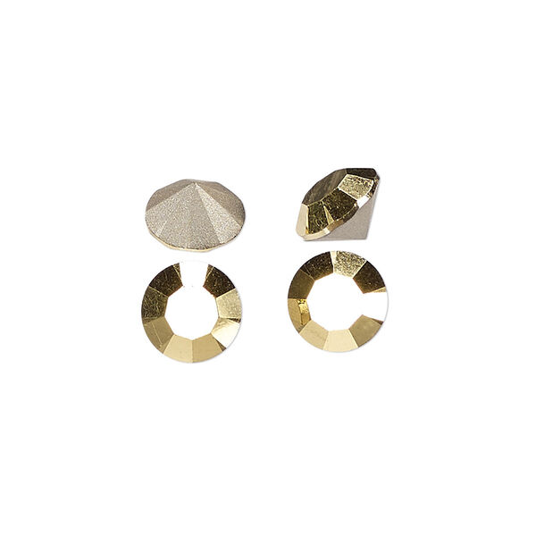Chaton 144pk crystal aurum foil back, Preciosa MAXIMA Czech crystal rhinestone 8.16-8.41mm 15-cut faceted round SS39 image number 0