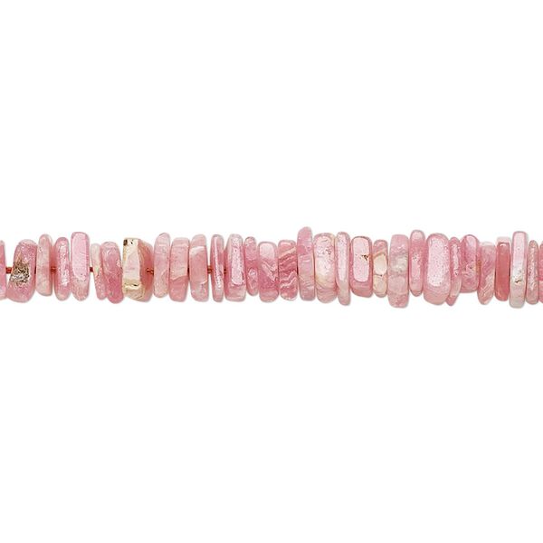 Rhodochrosite 1pkg1, hand-cut square rondelle bead natural 8 inch 4x1mm-6x2mm image number 0