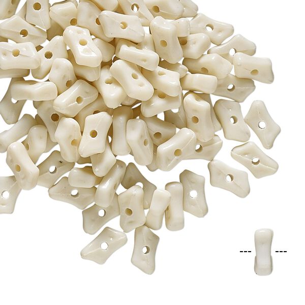 Bead, vintage German acrylic, ivory, 7x3mm parallelogram rondelle. Sold per pkg of 100. image number 0