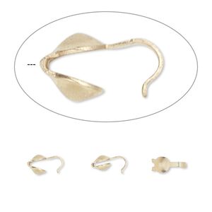 Bead tip, 14Kt gold-filled, 7x3.5mm bottom clamp-on with 0.029-inch hole. Sold per pkg of 10.