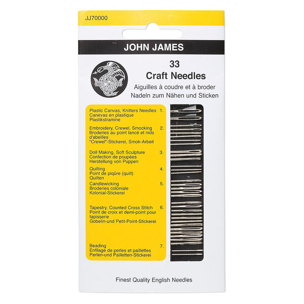 Needle, John James, steel, assorted sizes. Sold per pkg of 33. image number 0