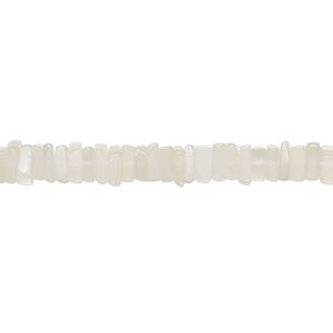 White moonstone 1pkg1, hand-cut square rondelle bead natural 8 inch 4x1mm-6x2mm