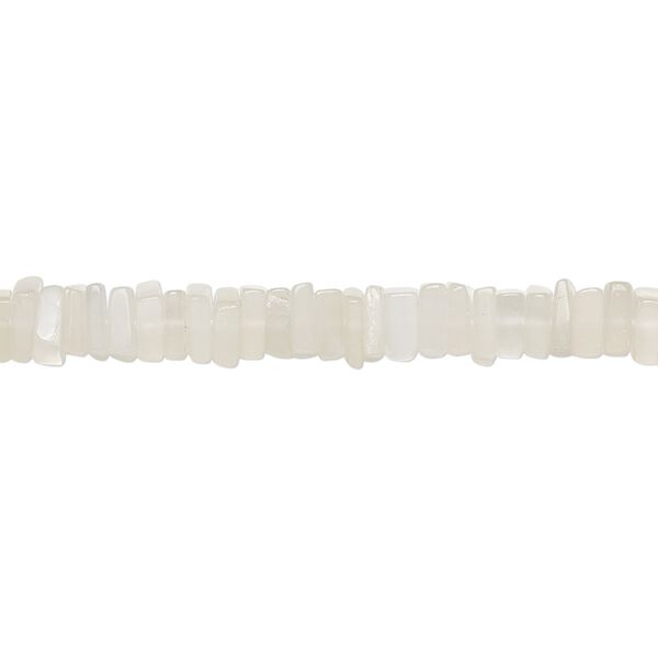 White moonstone 1pkg1, hand-cut square rondelle bead natural 8 inch 4x1mm-6x2mm image number 0