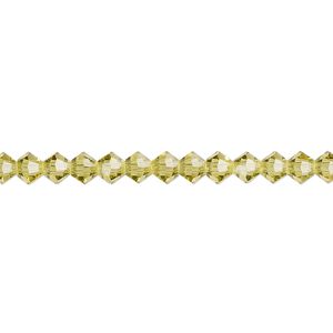 Bead 48pk acid yellow, Preciosa Czech crystal 4mm bicone