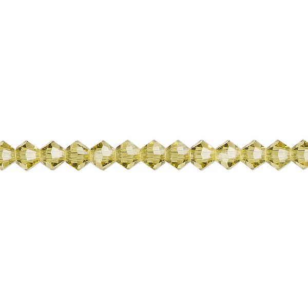 Bead 48pk acid yellow, Preciosa Czech crystal 4mm bicone image number 0