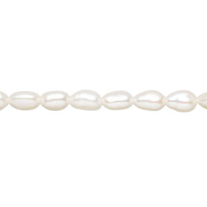Freshwater pearl 1pkg1, rice, 15 inch white 4-5mm cultured