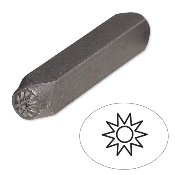 Stamp punch, tempered chrome vanadium steel, 6mm sun, 2-3/4 x 3/8 inches. Sold individually. image number 0