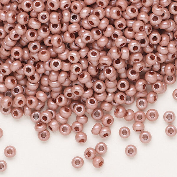 Seed bead, Preciosa Ornela Czech glass, pkg/50g, #8 rocaille, opaque matte pink, (07603). image number 0