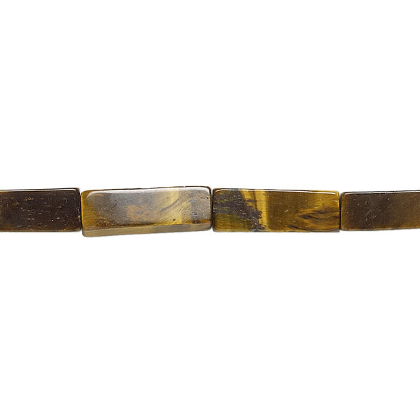 Bead, tigereye (natural), 13x4mm square tube, B grade, Mohs hardness 7. Sold per 15-1/2" to 16" strand. image number 0