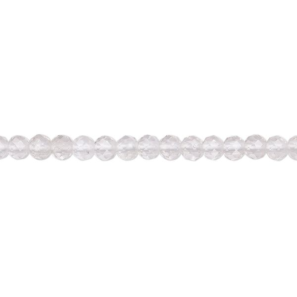 Quartz crystal 1pkg1, faceted round bead natural 13 inch 3mm image number 0