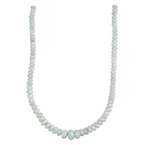 Aquamarine 1pkg1, faceted rondelle bead 18 inch graduated 8x5mm-18x12mm