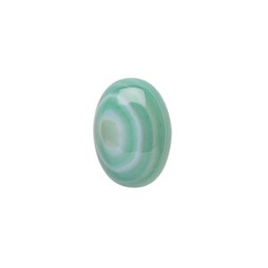 Striped green agate 1pkg2, calibrated oval cab 18x13mm