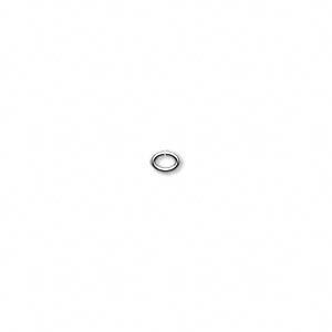 Jump ring, silver-plated brass, 4x3mm oval, 2.5x1.5mm inside diameter, 20 gauge. Sold per pkg of 100.