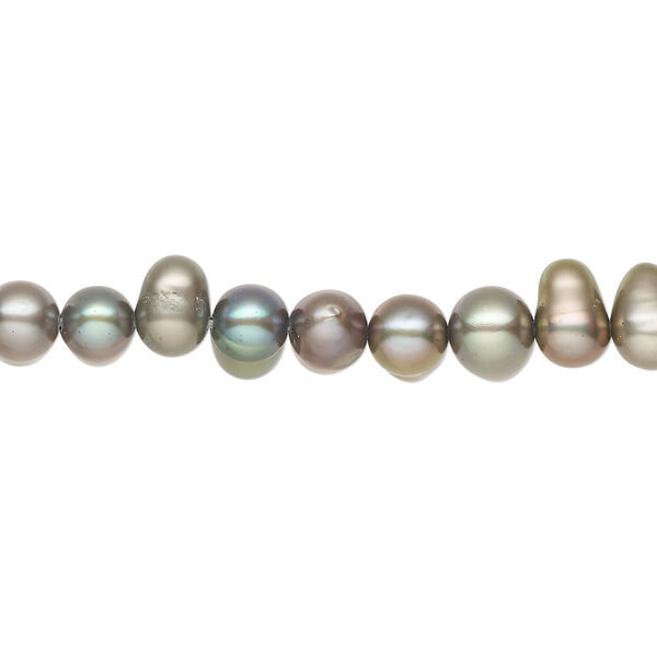 Pearl 1pkg1, cultured freshwater, teardrop C grade, 15 inch 6x4mm-7x5mm dyed green image number 0