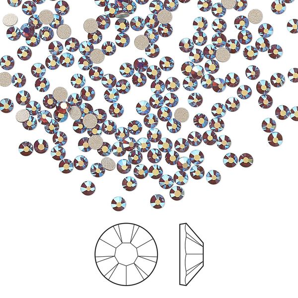 Flat back 144pk amethyst opal AB foil back, Preciosa MAXIMA Czech crystal rhinestone 2.1-2.3mm chaton rose round SS7 image number 0