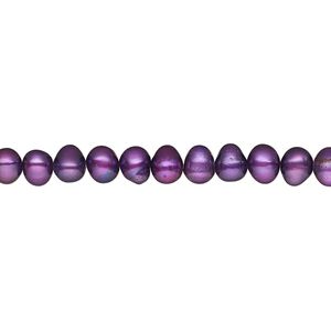 Pearl, cultured freshwater pearl (dyed), indigo, 4-6mm semi-round, C grade, Mohs hardness 2-1/2 to 4. Sold per 15" strand, approximately 95 beads.