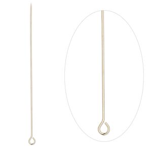 Eye pin, 14Kt gold-filled, 2 inches, 26 gauge. Sold per pkg of 2.