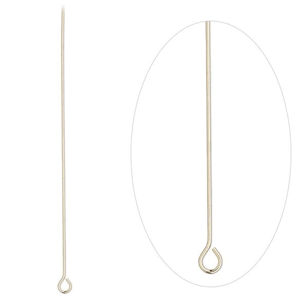 Eye pin, 14Kt gold-filled, 2 inches, 26 gauge. Sold per pkg of 2. image number 0