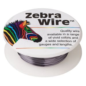 Wire, Zebra Wire™, color-coated copper, midnight blue, round, 22 gauge. Sold per 15-yard spool.