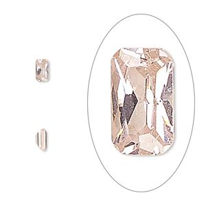 Gem, cubic zirconia, sapphire rose, 5x3mm faceted emerald-cut, Mohs hardness 8-1/2. Sold per pkg of 5.