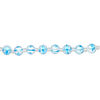 Bead, glass 1pkg8, opaque white and turquoise blue, 10mm hand-painted round. image number 1