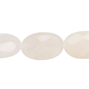 Rose quartz 1pkg1, faceted puffed oval bead natural, 15 inch 21x14mm