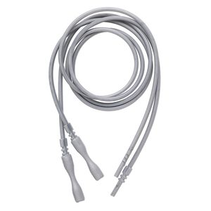 Necklace cord, silicone, opaque grey, 2.2-2.5mm wide, 18 inches with snap closure. Sold per pkg of 4.