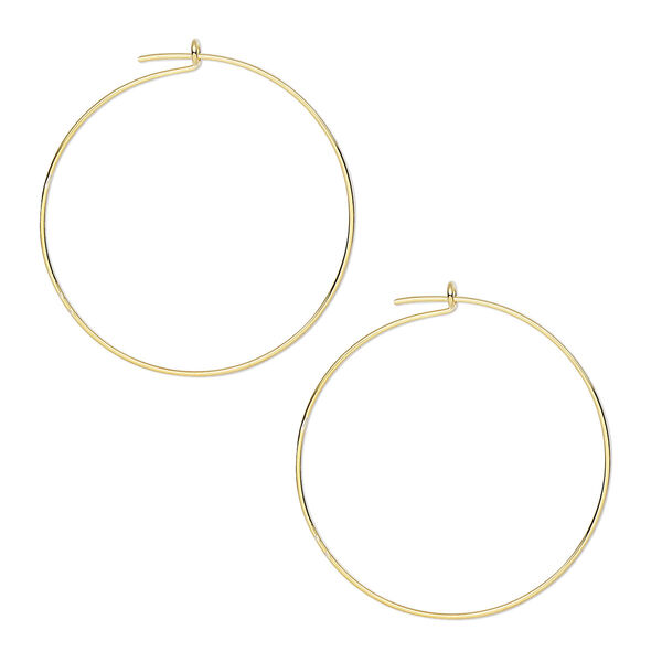 Hoop, gold-plated brass, 25mm round, 24 gauge. Sold per pkg of 5 pairs. image number 0