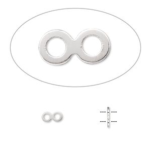 Spacer bar, silver-plated brass, 6x3mm 2-strand, fits up to 3mm bead. Sold per pkg of 100.