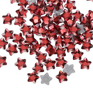Flat back 360pk scarlet foil back, Swarovski® hotfix 6mm star flower 2754