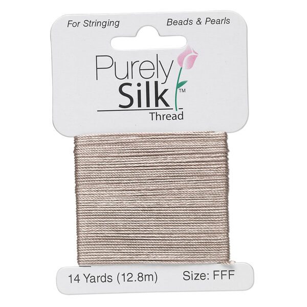 Thread, Purely Silk™, grey, size FFF. Sold per 14-yard card. image number 0